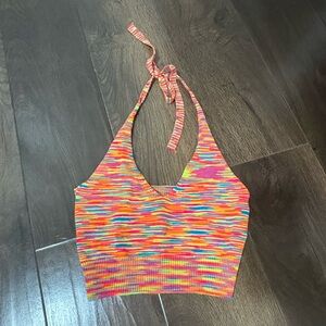 Multicolor Halter Knit Crop Top
